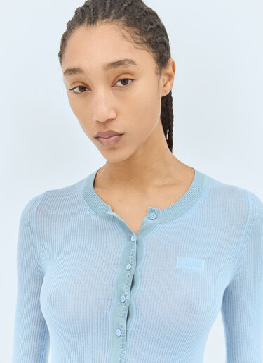 Chloé Knitted Henley Shirt Blue chl0259012