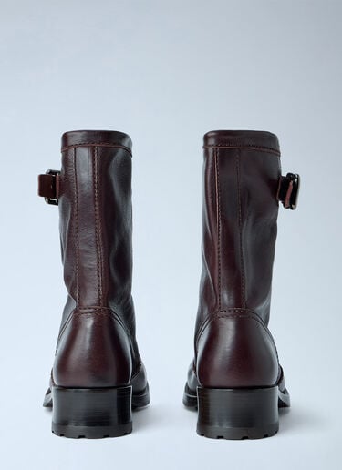 Prada Leather Mid-Calf Boots Brown pra0265012