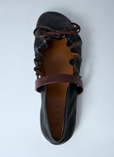 Leather Flat Shoes Marni Leather Flat Shoes Brown mni0263014