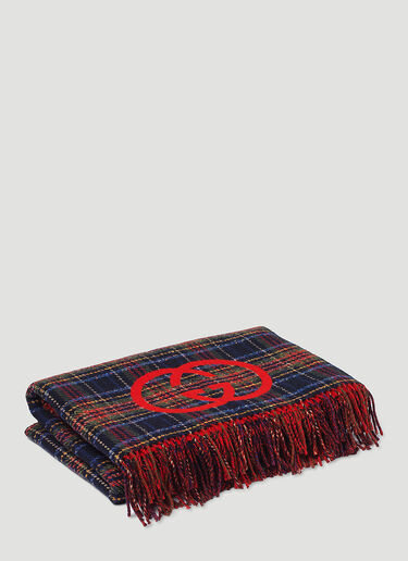 Gucci Interlocking G Tartan Blanket Blue wps0670168