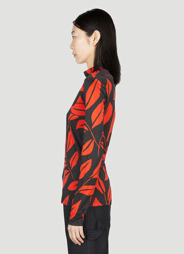 Meryll Rogge Leaf Print Top Red mrl0252006