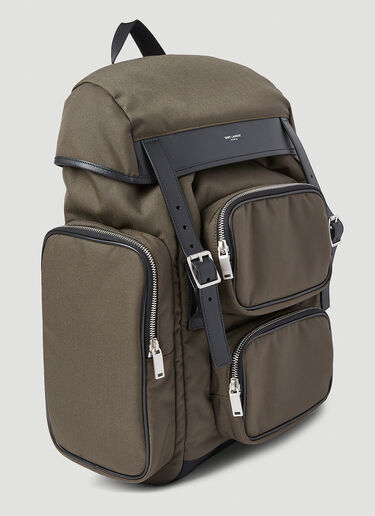 Saint Laurent City Multipocket Backpack Khaki sla0151088