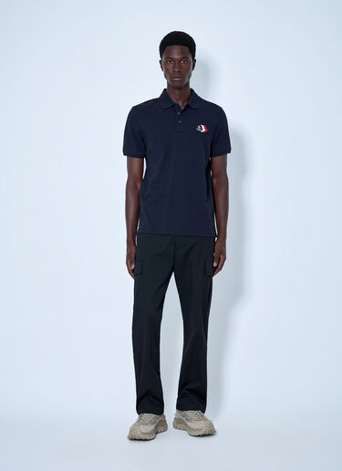 LN-CC® - Moncler: Polo Shirt with Embroidered Logo - Blue Moncler Polo Shirt with Embroidered Logo Blue mon0165009