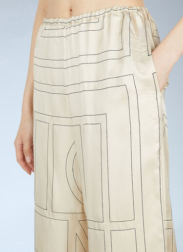 TOTEME Monogram Pyjama Pants Beige tot0251049