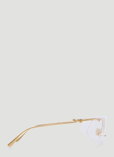 Bottega Veneta ノットシールドサングラス ゴールド bos0354002