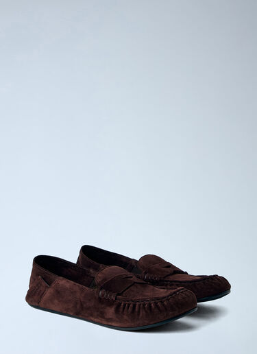 Acne Studios Suede Saddle Loafers Brown acn0165019