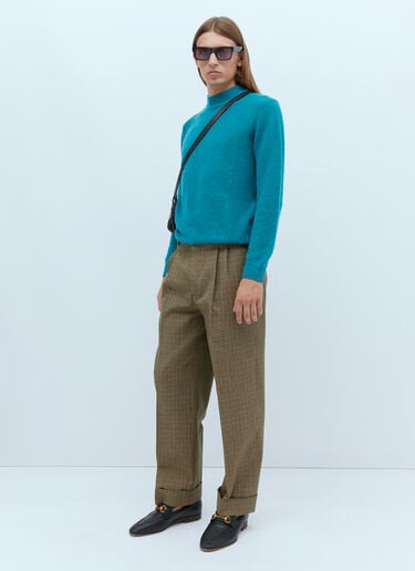 Gucci Check Wool Tailored Pants Brown guc0153046