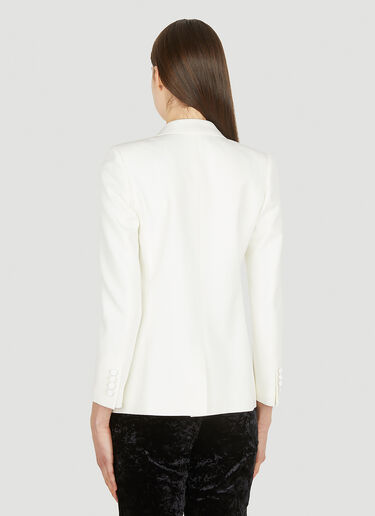 Saint Laurent Single Breasted Blazer White sla0251044