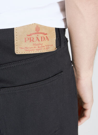 Prada Logo Plaque Five-Pocket Jeans Black pra0155002