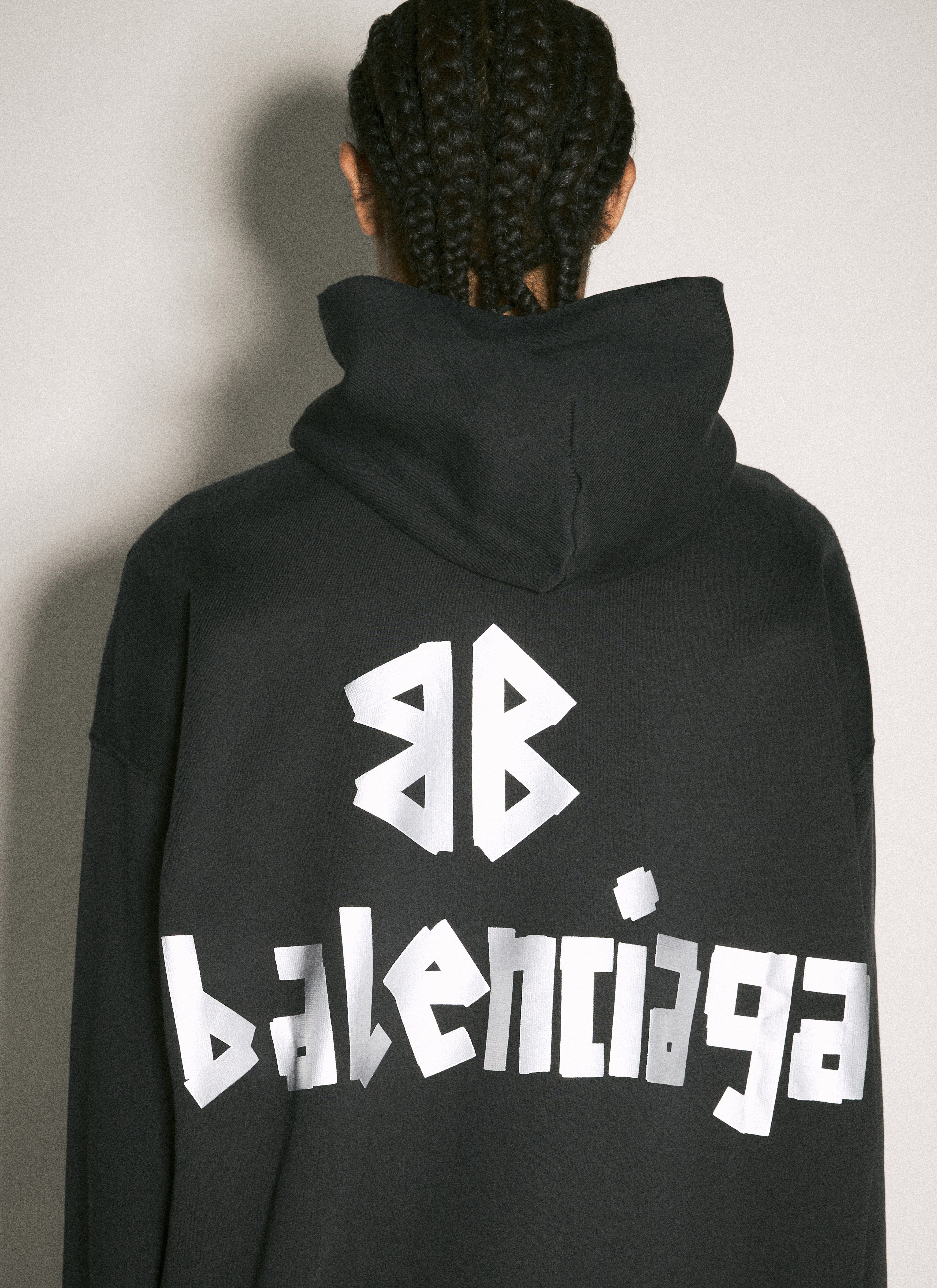 Balenciaga Men s Tape Hooded Sweatshirt in Black LN CC