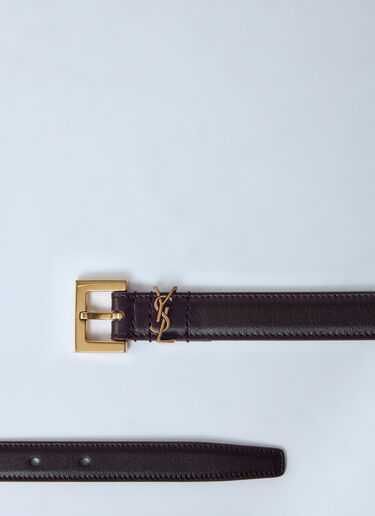 Saint Laurent Cassandre Thin Belt Black sla0259092