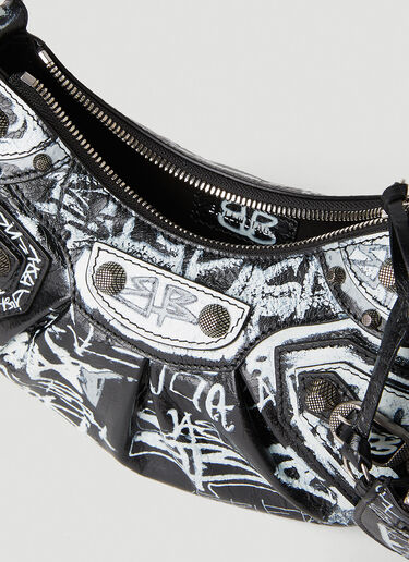 Balenciaga Le Cagole Graffiti XS Shoulder Bag Black bal0251097