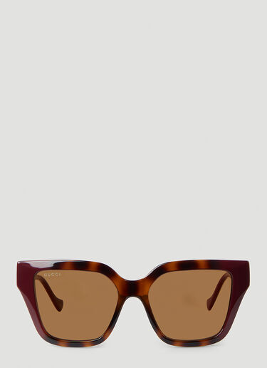 Gucci Rectangular Frame Sunglasses Red guc0245257