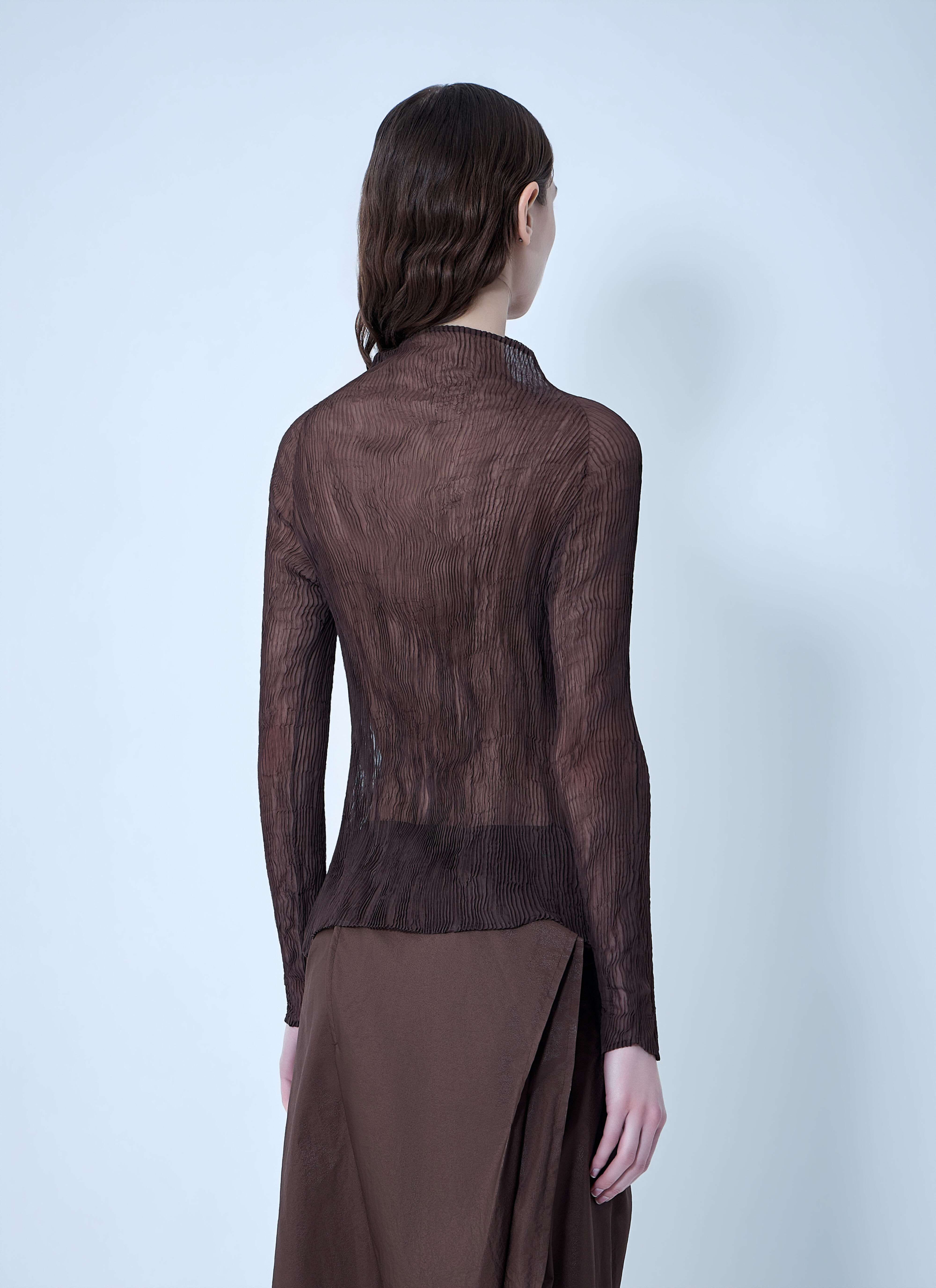 Issey Miyake Women's' Chiffon Twist Top in Brown | LN-CC®
