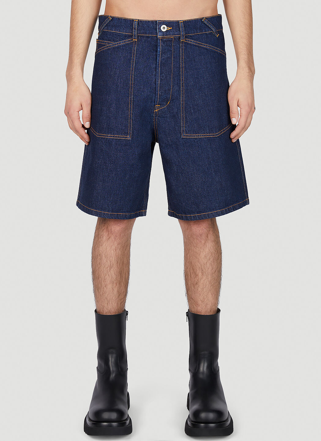 Kenzo Rinse Sailor Denim Shorts in Blue LN CC