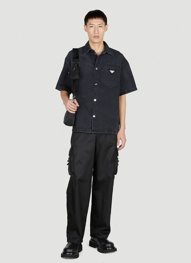 Denim Short Sleeve Shirt Prada Denim Short Sleeve Shirt Black pra0152043