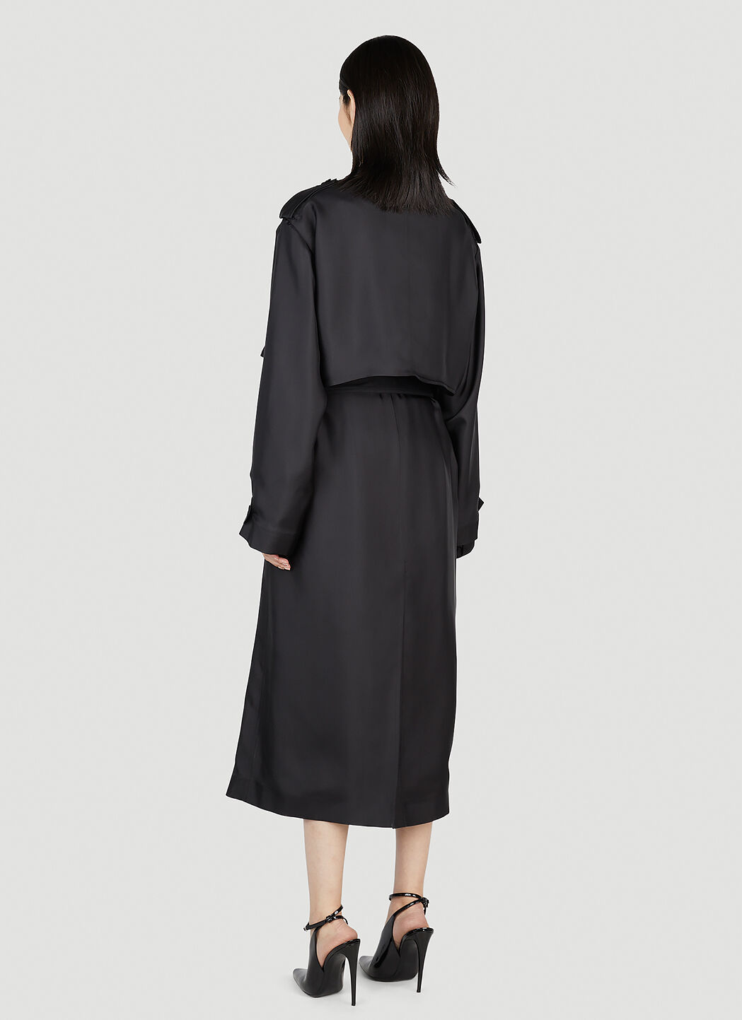 Long flowing top trench coat