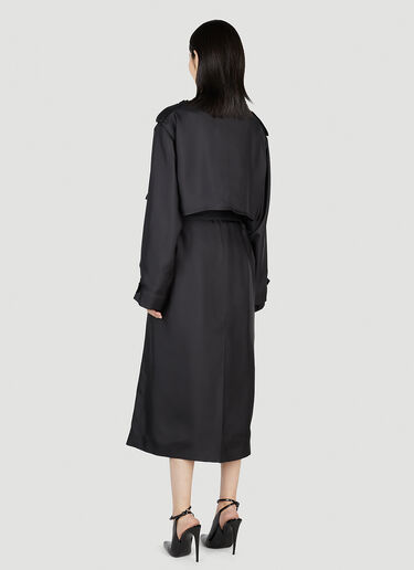 Saint Laurent Satin Trench Coat Black sla0251046