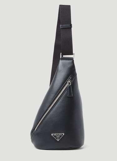 Prada Cross Leather Crossbody Bag Black pra0154014