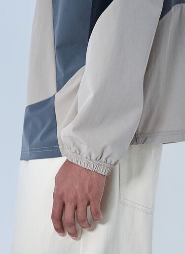 Metalwood Contrast Panel V-Neck Top Beige met0164010