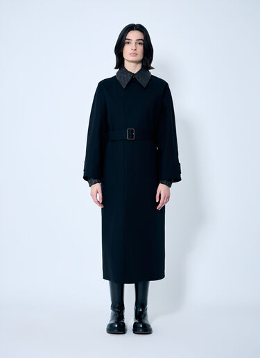 Bottega Veneta Cotton Trench Coat Black bov0259002