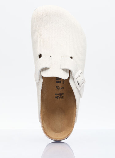 Birkenstock Boston 压纹穆勒鞋  白色 brk0156004