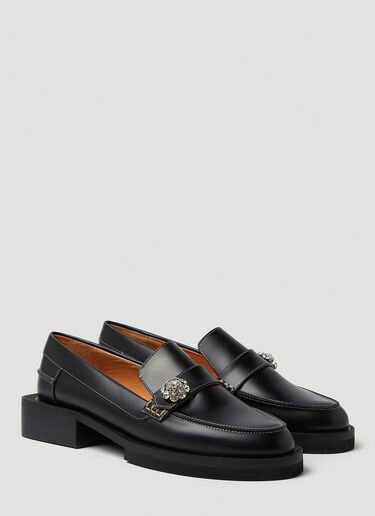 GANNI Leather Loafers Black gan0250066