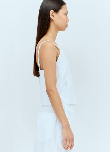 Sportmax 크롭 포플린 탑  화이트 spx0256005