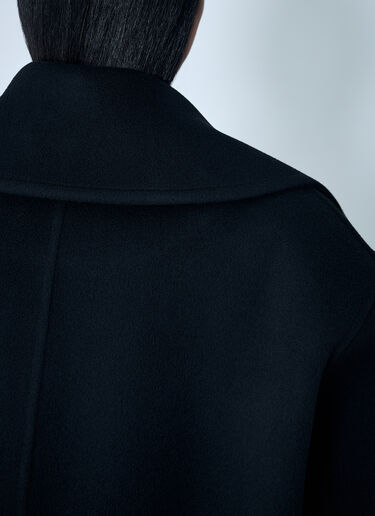 Saint Laurent Tailored Wool Coat Black sla0261036