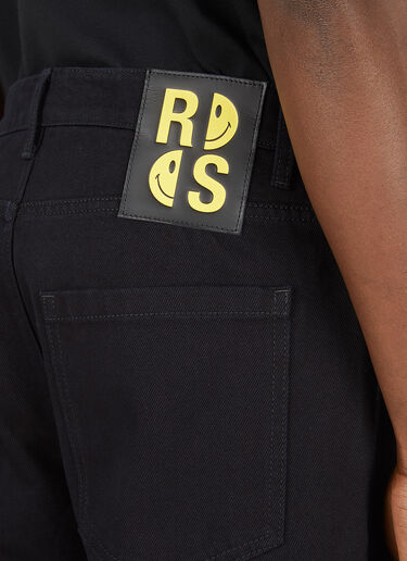 Raf Simons x Smiley 徽标贴饰牛仔裤 黑色 rss0148028