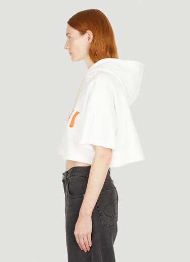 Marni 로고 프린트 크롭트 스웨트셔츠 화이트 mni0251009
