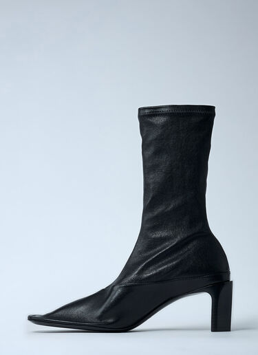 Jil Sander Heeled Leather Boots Black jil0262013