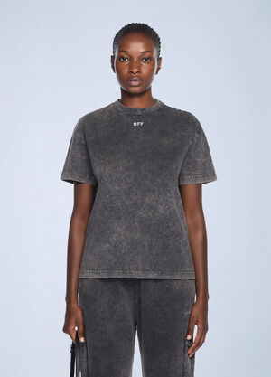 Off-White Check Flan Arrow Logo T-Shirt Black ofw0262068