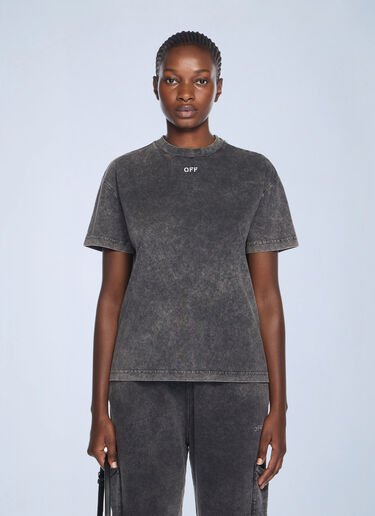 Off-White Check Flan Arrow Logo T-Shirt Black ofw0262068