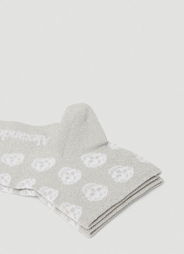 Alexander McQueen Short Skull Socks Silver amq0248039