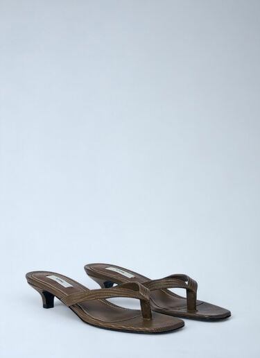 Lizard-Embossed Flip Flops TOTEME Lizard-Embossed Flip Flops Olive tot0261055