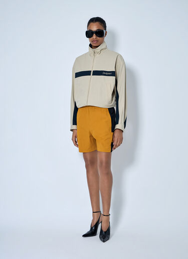 Saint Laurent High-Neck Panelled Jacket Beige sla0263012