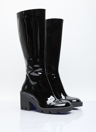 Burberry Patent Leather Knee High Boots Black bur0255053