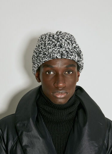 Saint Laurent Cuffed Wool Beanie Hat Black sla0154067