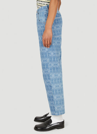 Rassvet Monogram Straight Leg Jeans Blue rsv0148026