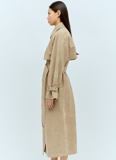 Max Mara Nubuck Trench Coat Beige max0256059