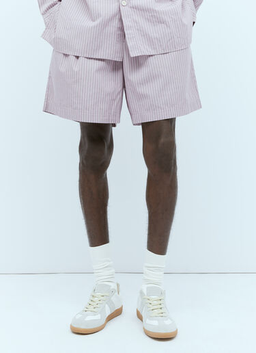 Tekla x Birkenstock Stripe Shorts Purple tek0355005