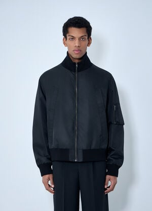 MM6 Maison Margiela High-Collar Bomber Jacket Black mmm0163010
