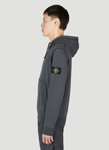 Stone Island 컴퍼스 패치 후드 스웨트셔츠 블랙 sto0152066