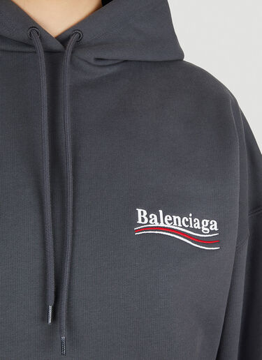 Balenciaga 徽标连帽卫衣 灰色 bal0247040