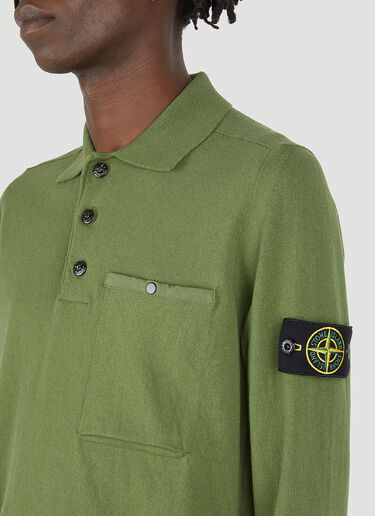 Stone Island Compass Patch Polo Shirt Green sto0148047