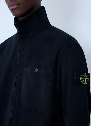 Stone Island Logo Patch Overshirt Black sto0164044