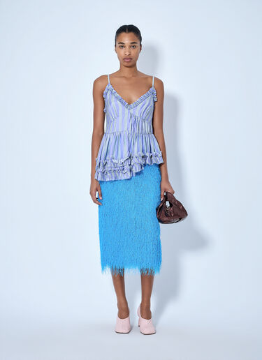 Dries Van Noten Cemil Striped Ruffled Satin Camisole Lilac dvn0264024
