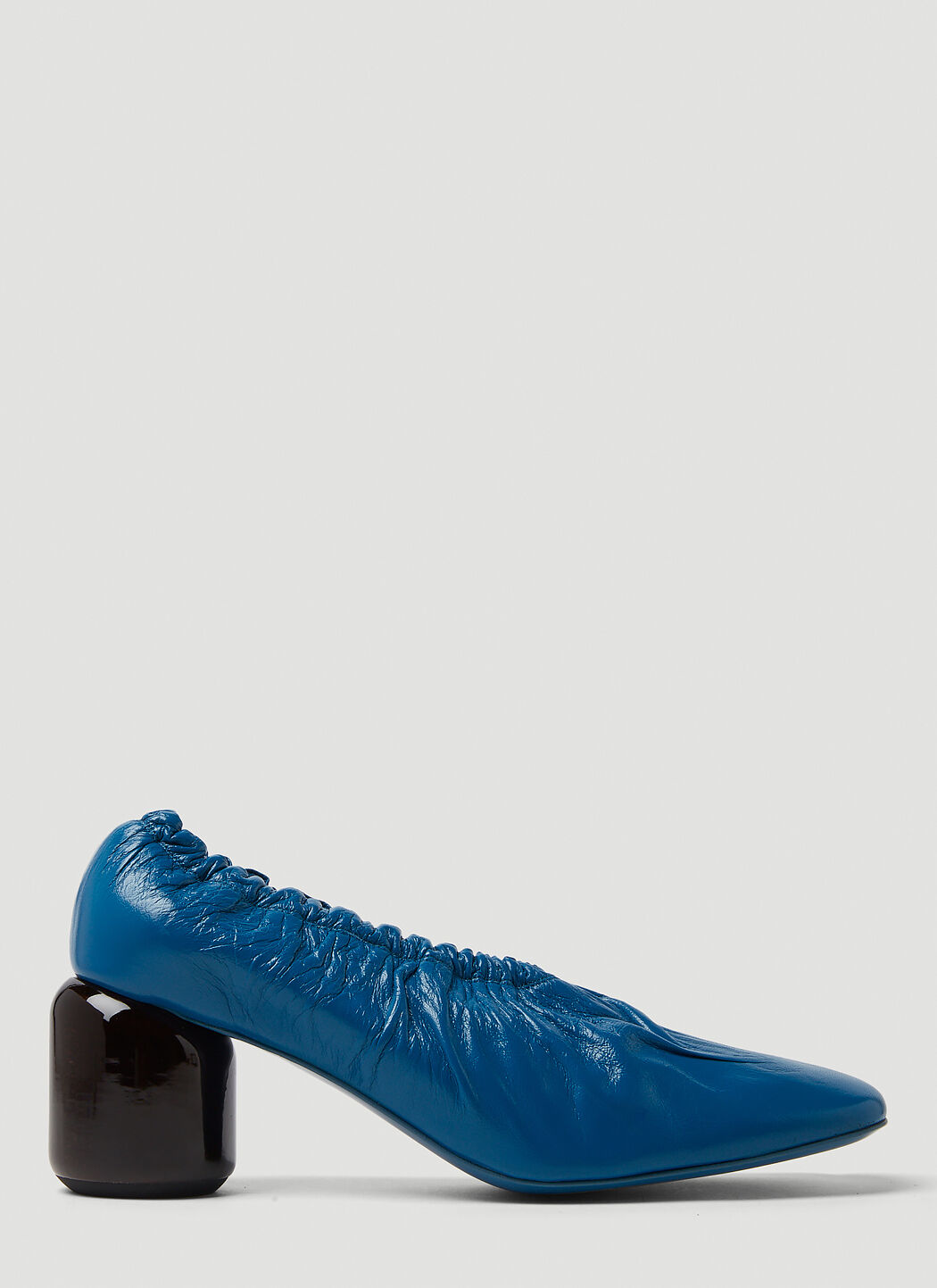 Jil Sander Nikki Gathered Mid Heels in Blue LN CC