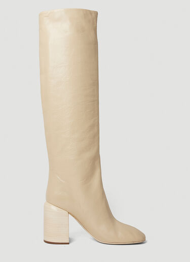 Jil Sander Nikky Stacked Heel Boot Beige jil0246017